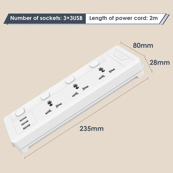 et410 3 holes 2m universal conventional power strip china