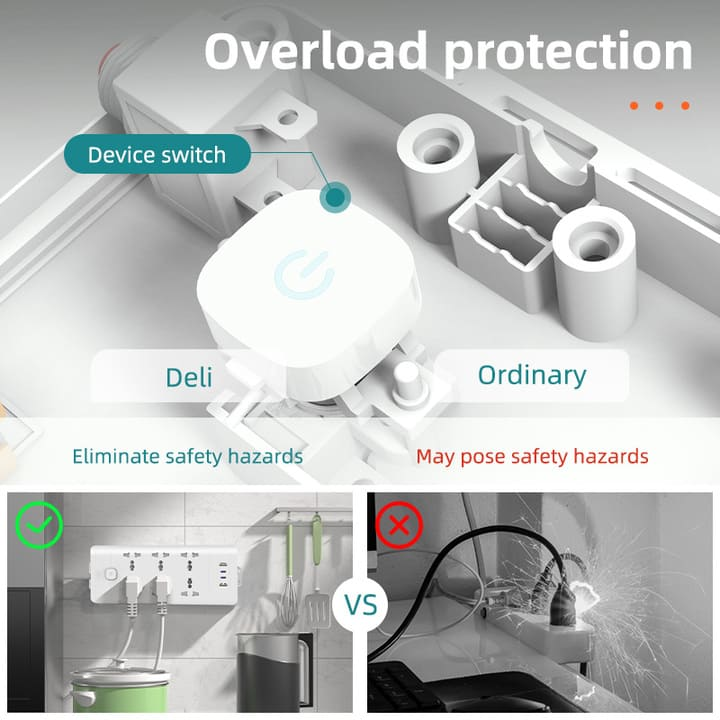 et424 6 holes 2m conventional power strip china