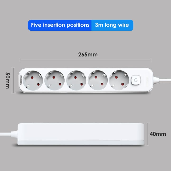 et438 5 holes 3m european high power power strip china