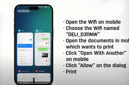 Stampante a getto d'inchiostro Mobile Smart Printing Deli D311NW
